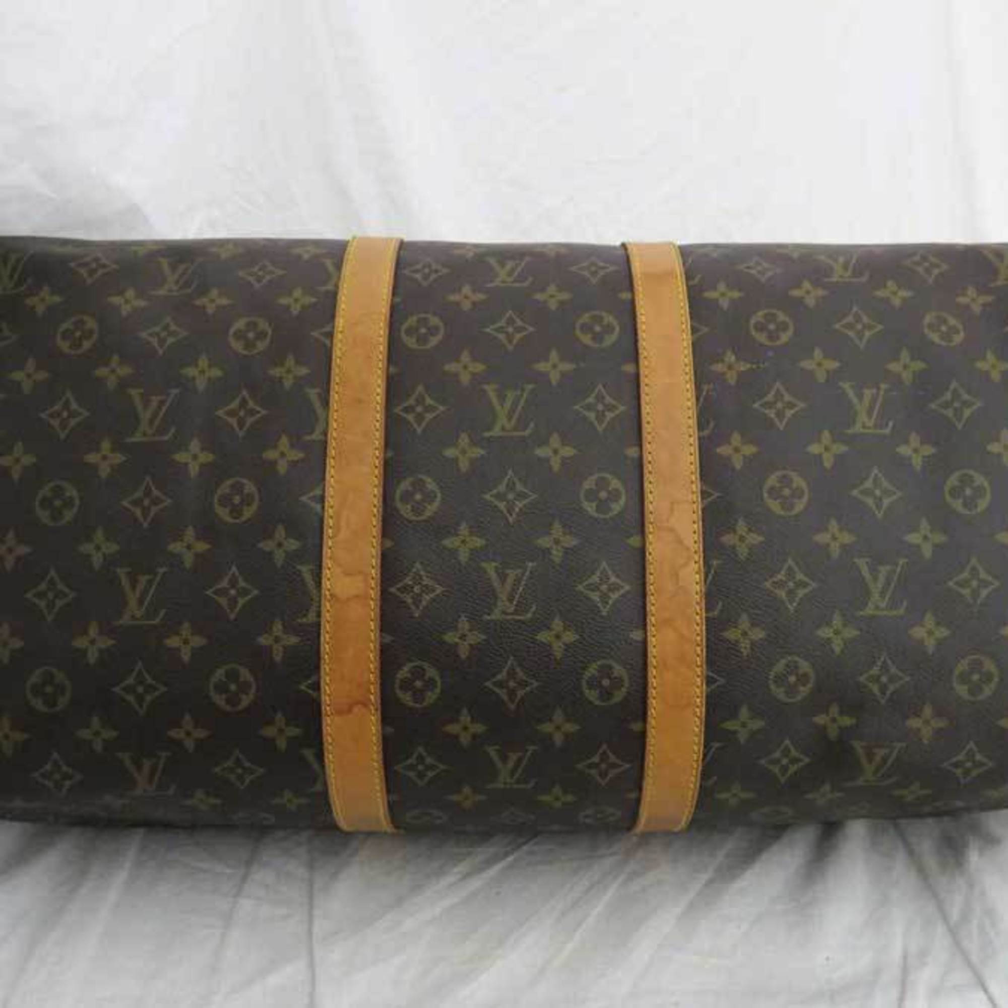 Louis Vuitton Brown Canvas Keepall 55 travel bag
