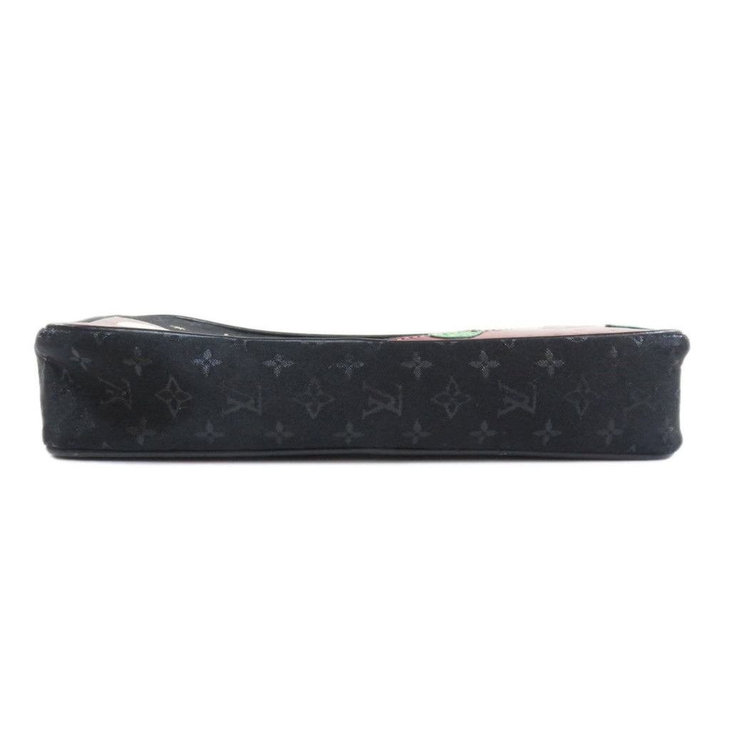 Louis Vuitton Black Silk Pochette accessoires clutch bag