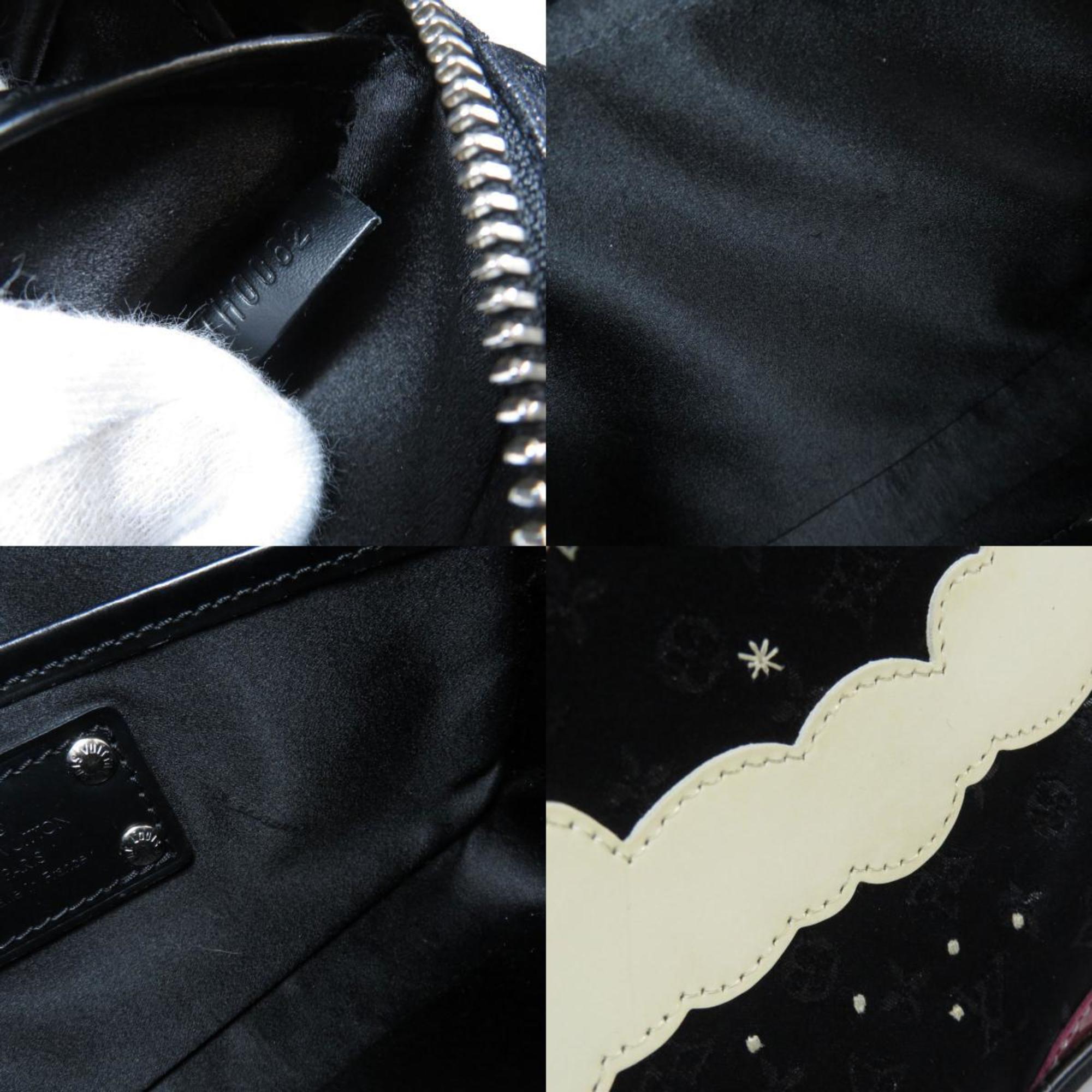 Louis Vuitton Black Silk Pochette accessoires clutch bag