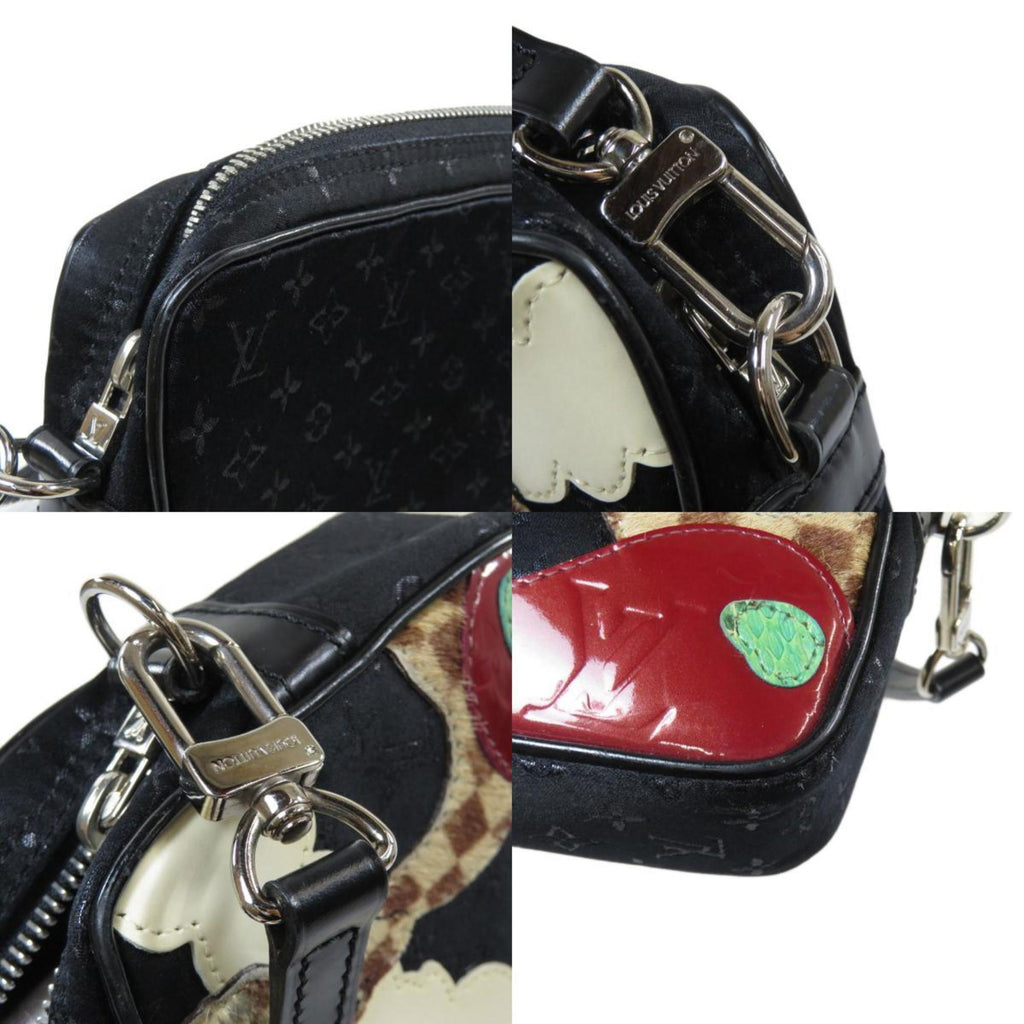 Louis Vuitton Black Silk Pochette accessoires clutch bag