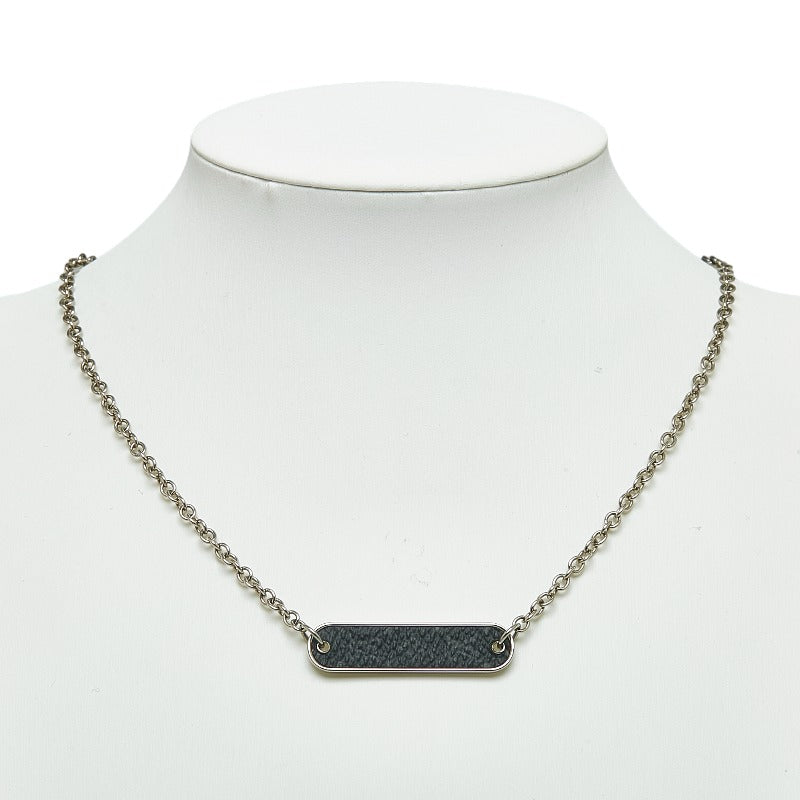 Louis Vuitton Monogram Eclipse Collie Chain Pin-Lock Collar M68875 Silver Metal PVC  Louis Vuitton