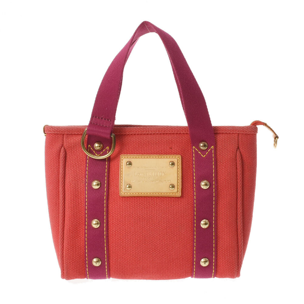 Louis Vuitton Red Canvas Antigua handbag bag