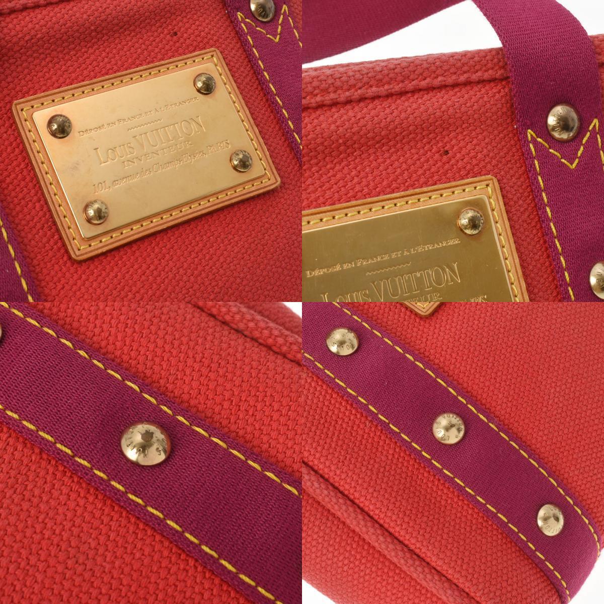 Louis Vuitton Red Canvas Antigua handbag bag