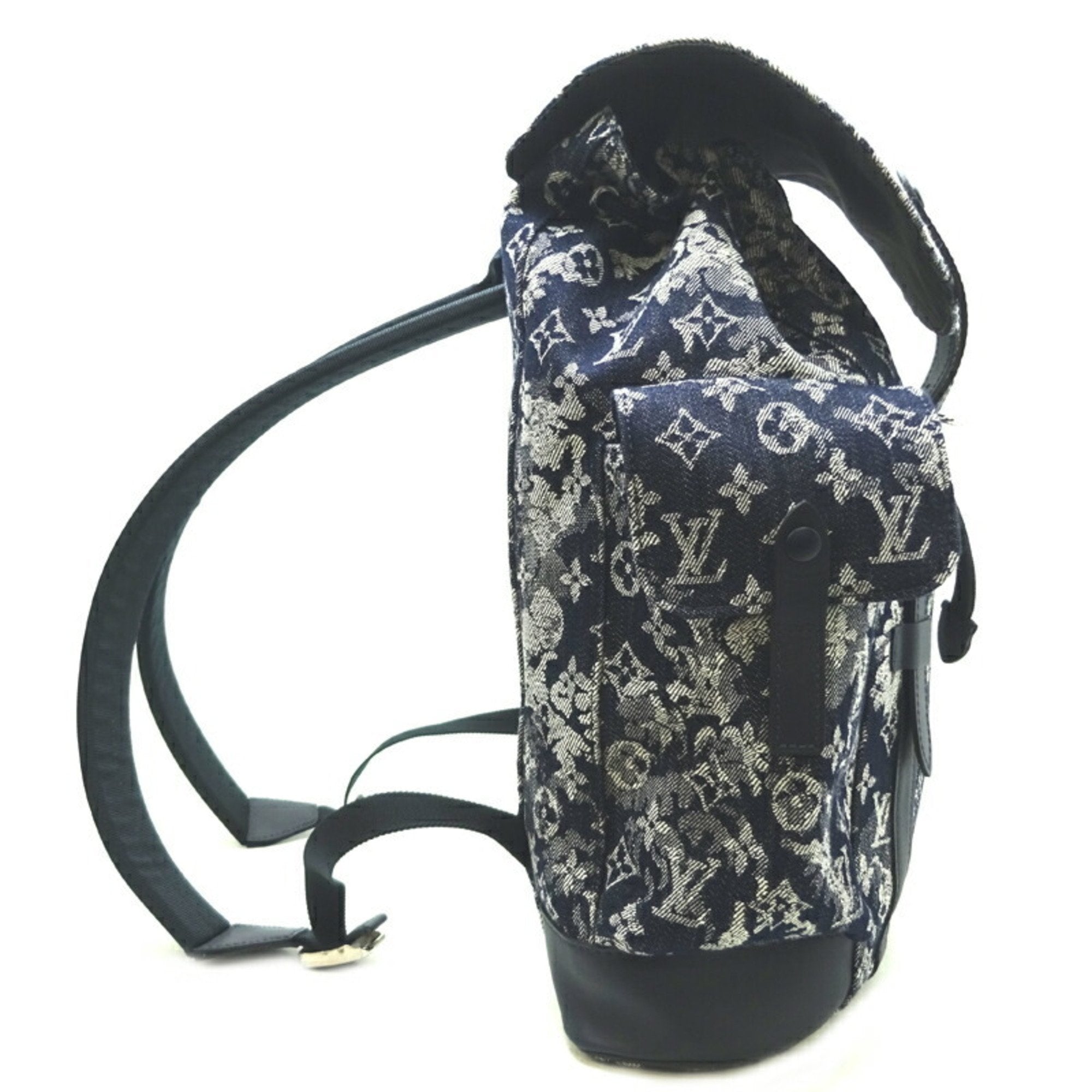 Louis Vuitton Navy Canvas Christopher backpack bag