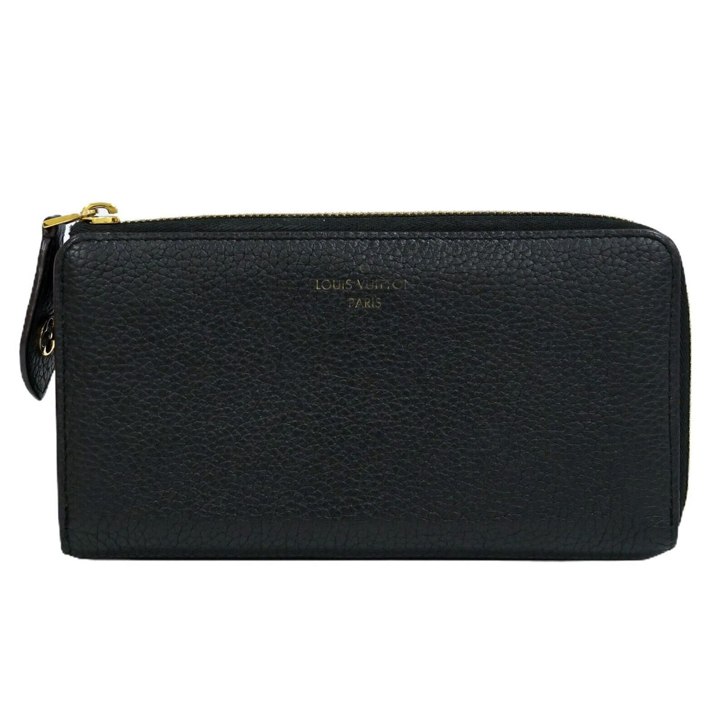 Louis Vuitton Black Leather Portefeuille com√®te wallet accessories