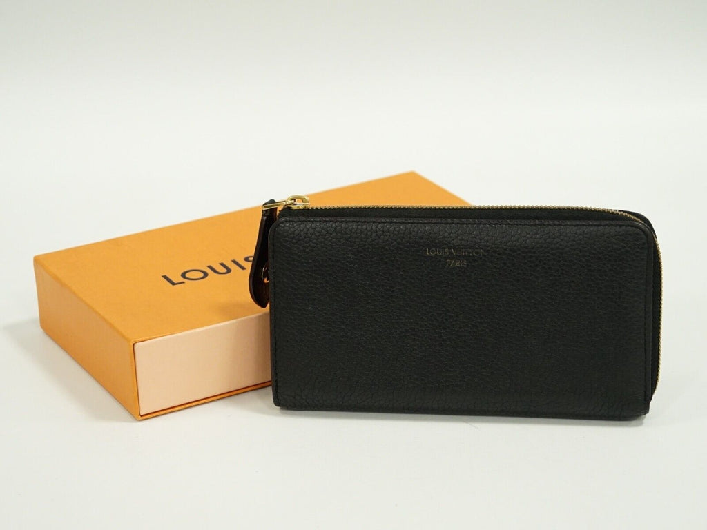 Louis Vuitton Black Leather Portefeuille com√®te wallet accessories
