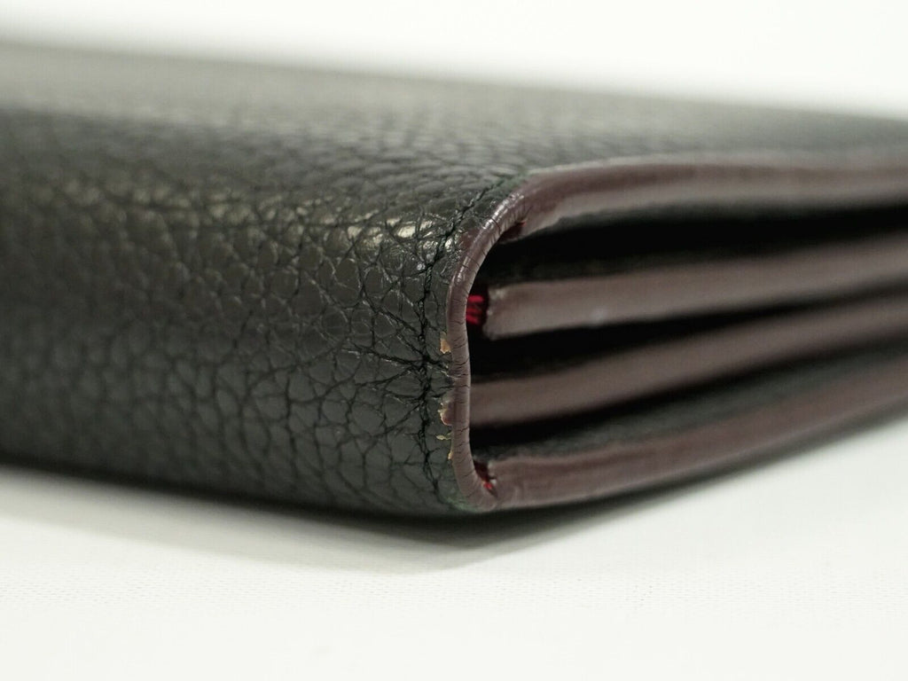 Louis Vuitton Black Leather Portefeuille com√®te wallet accessories