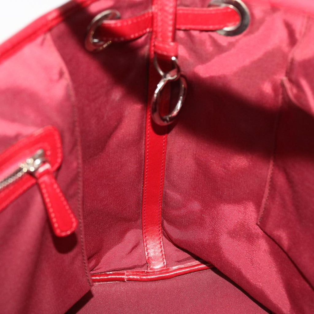 CHRISTIAN DIOR Canage Panarea Hand Bag PVC Leather Red 01-BO-0130 Auth 49472