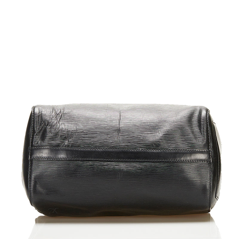 Louis Vuitton Black Leather Speedy 30 handbag bag