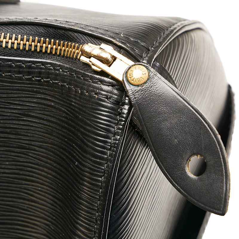Louis Vuitton Black Leather Speedy 30 handbag bag