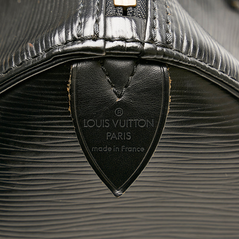 Louis Vuitton Black Leather Speedy 30 handbag bag
