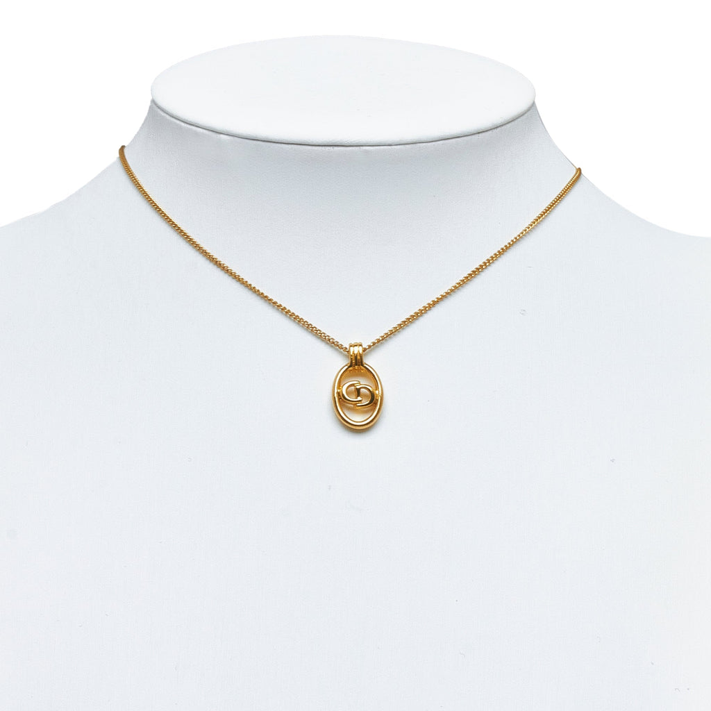DIOR Gold-Tone Pendant Necklace Costume Necklace