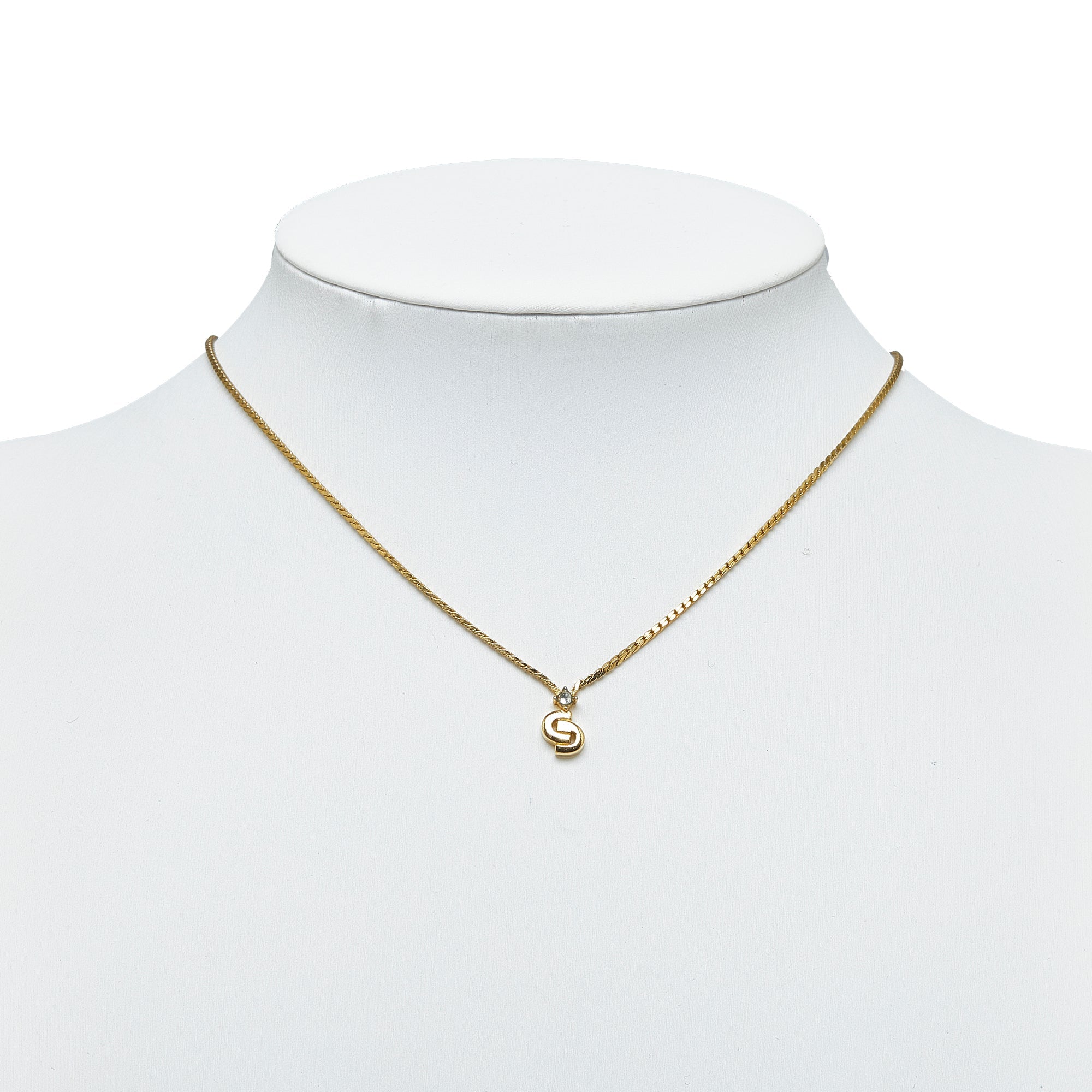 DIOR Logo Pendant Necklace Costume Necklace