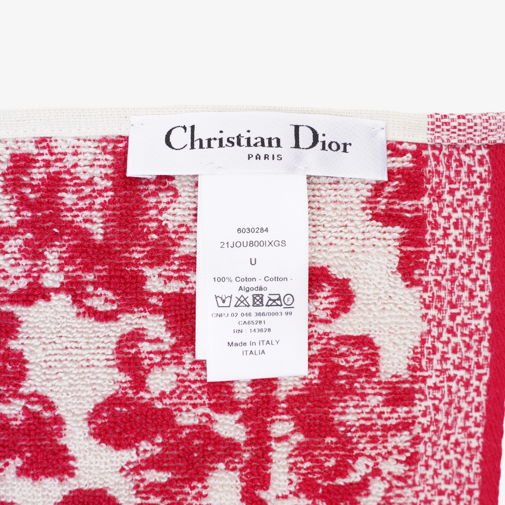 Christian Dior Toil De Jouy Towel Raspberry
