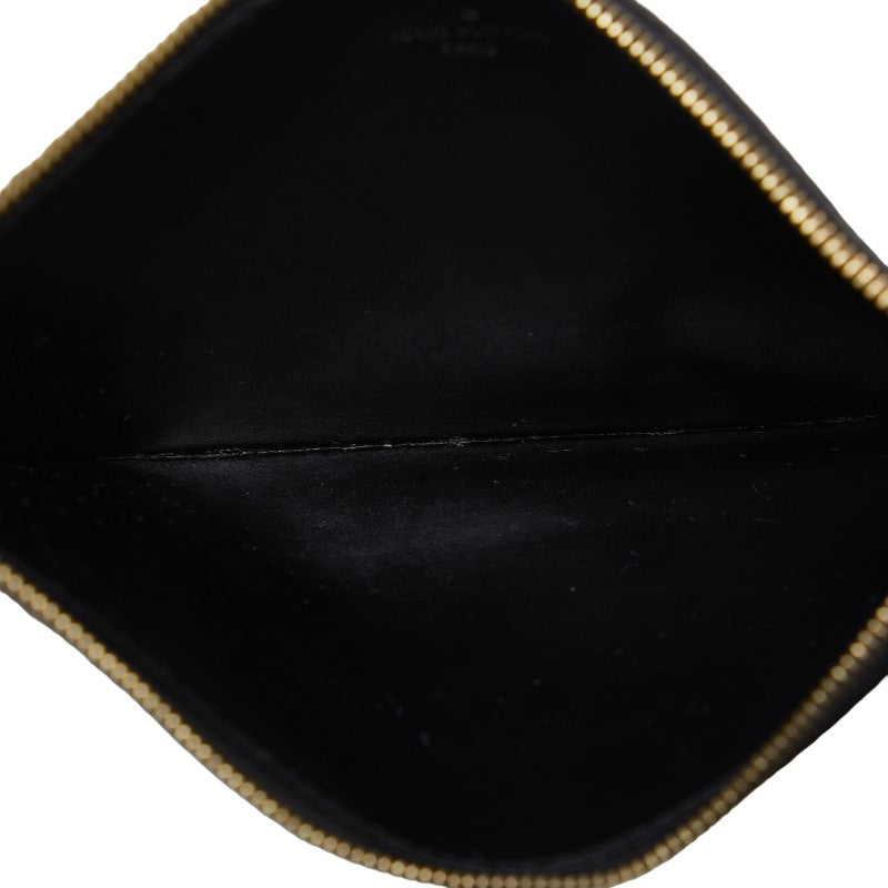 Louis Vuitton Monogram Emplant Poschet Felice Chain Shoulder Bag M80482 Black Beige Leather Ladies Louis Vuitton