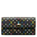 Louis Vuitton Monogram Multicolor M93533 Long Wallet PVC/Ledger Black Black