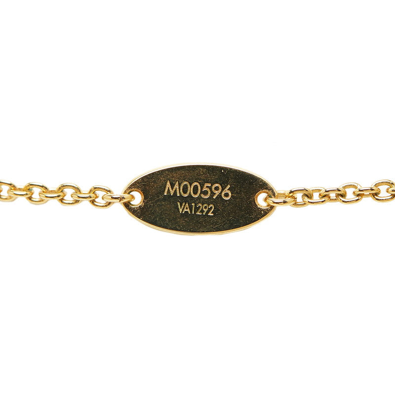 Louis Vuitton LV Logo Necklace M00596 Gold Ladies