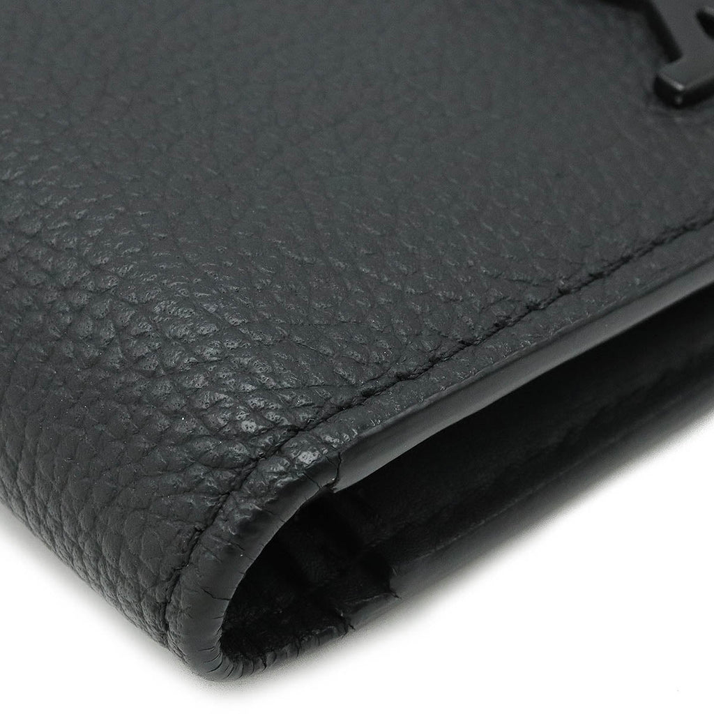 LOUIS VUITTON Louis Vuitton LV Aerogram Portfolio Brother NM 2 Folded Wallet 2 Folded Green Leather Noir Black M69980