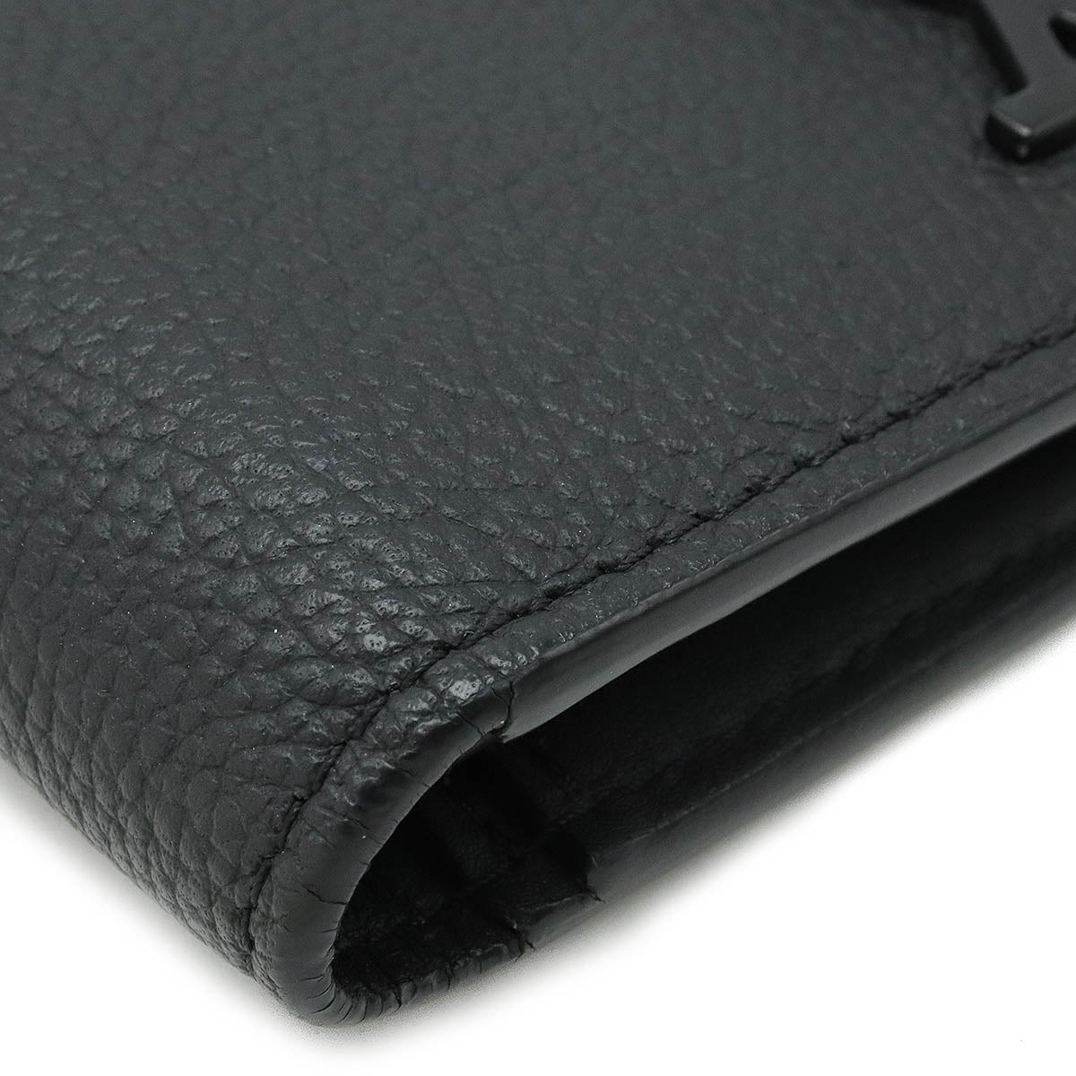 LOUIS VUITTON Louis Vuitton LV Aerogram Portfolio Brother NM 2 Folded Wallet 2 Folded Green Leather Noir Black M69980