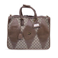 Gucci Vintage Brown Monogram Canvas Travel Satchel Bag