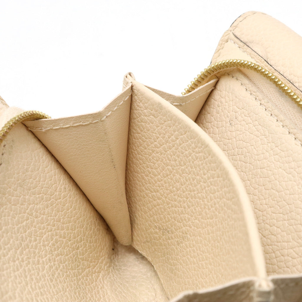 Louis Vuitton Monogram Emplant Portfolio Metis Compact Three Folded Wallet Three Folded Cream Beige M81071