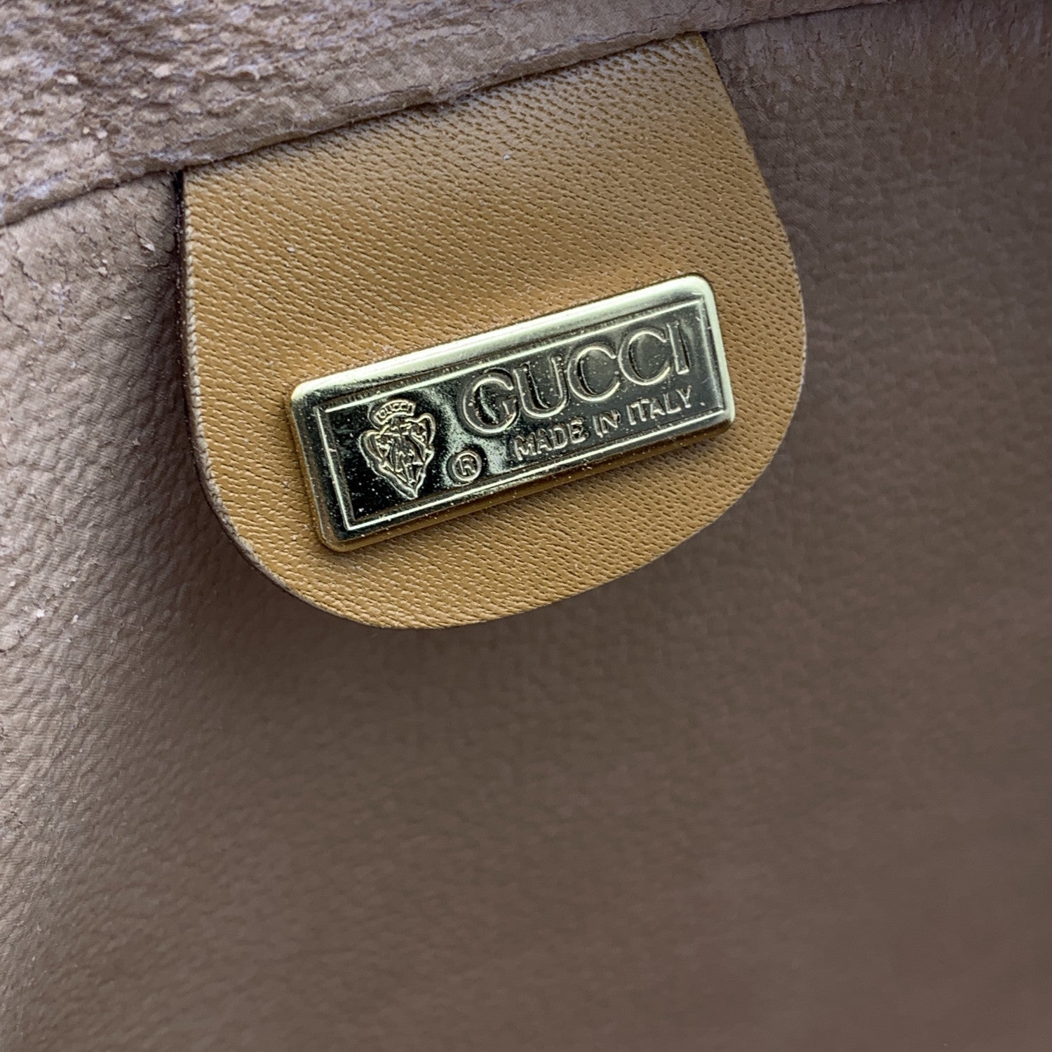 Gucci Vintage Beige Monogram Canvas Cosmetic Bag Clutch Bag