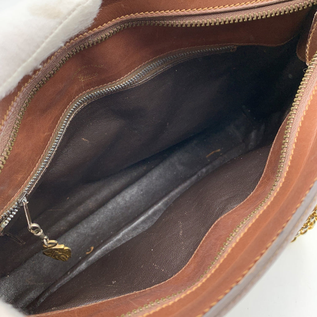 Gucci Vintage Brown Suede Shoulder Bag with Chain Strap