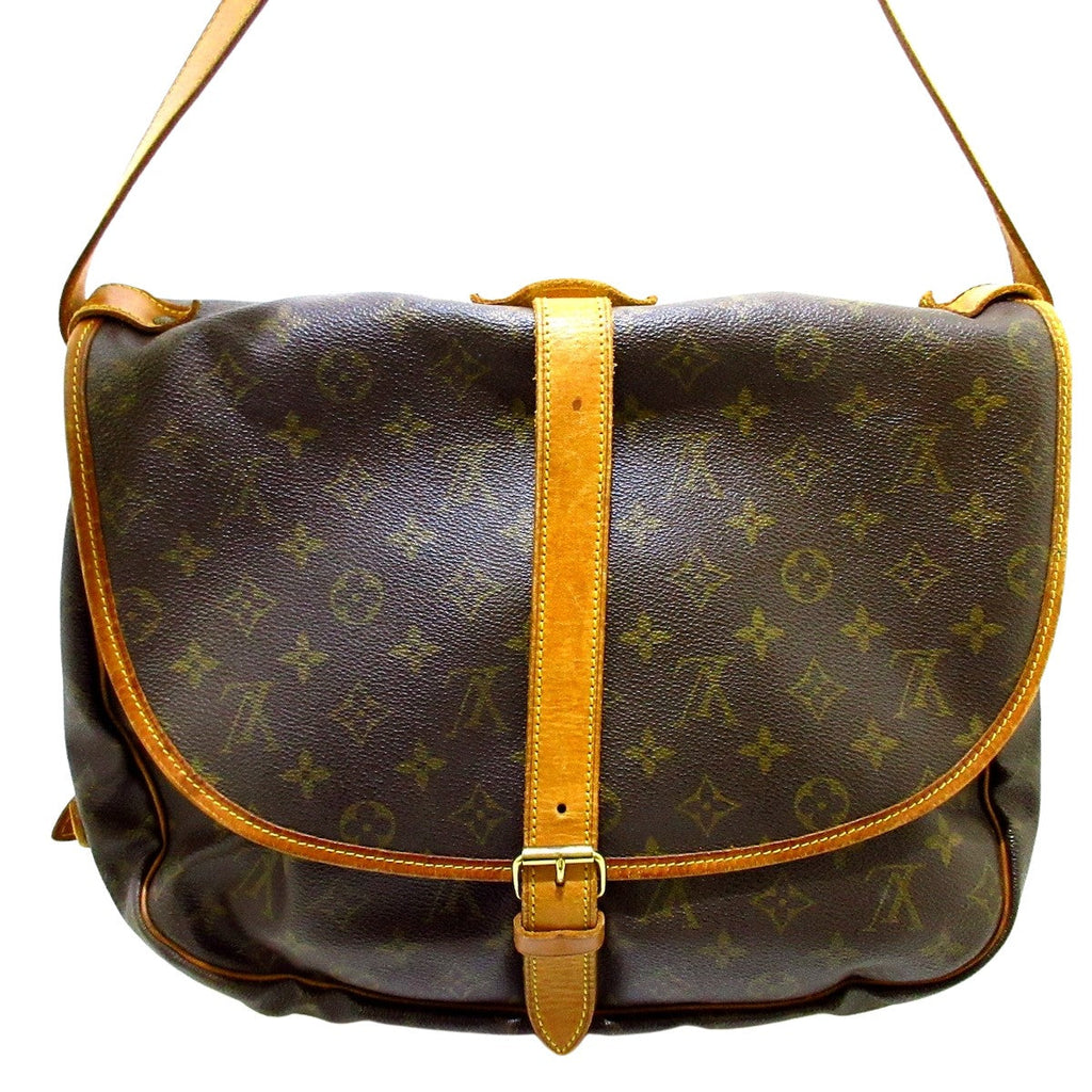 Louis Vuitton Brown Canvas Saumur shoulder bag