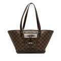 Louis Vuitton PM Handbag N51121 Brown PVC Leather Lady Louis Vuitton