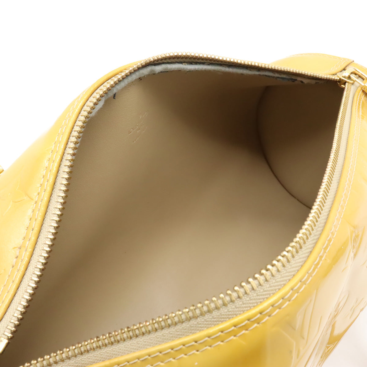 LOUIS VUITTON Louis Vuitton Monograms Verney Bedford Handbags Rolled Enamel Leather Beige Yellow Beige M91006