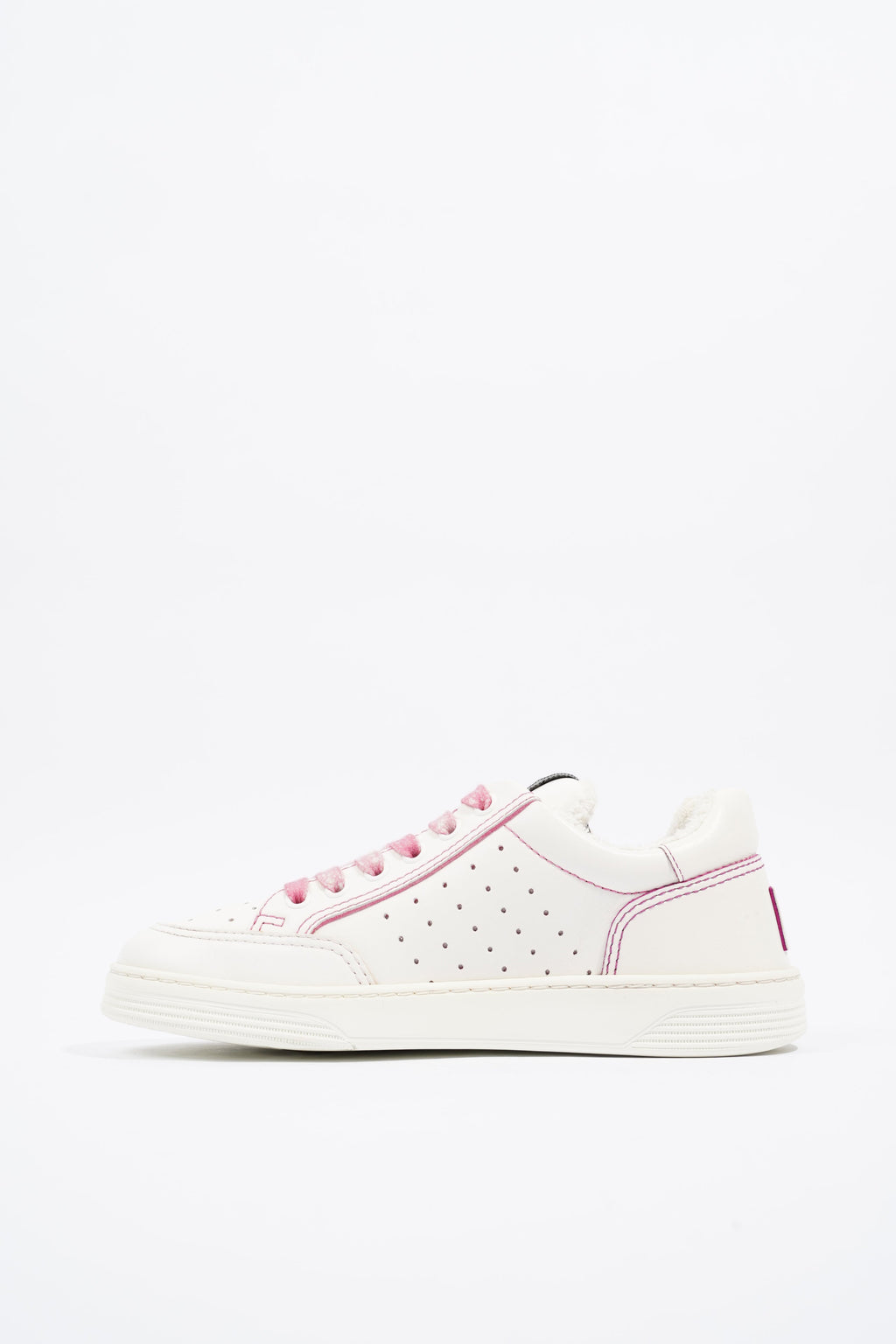 Chanel Chanel Logo White / Pink Calfskin Leather EU 37 UK 4