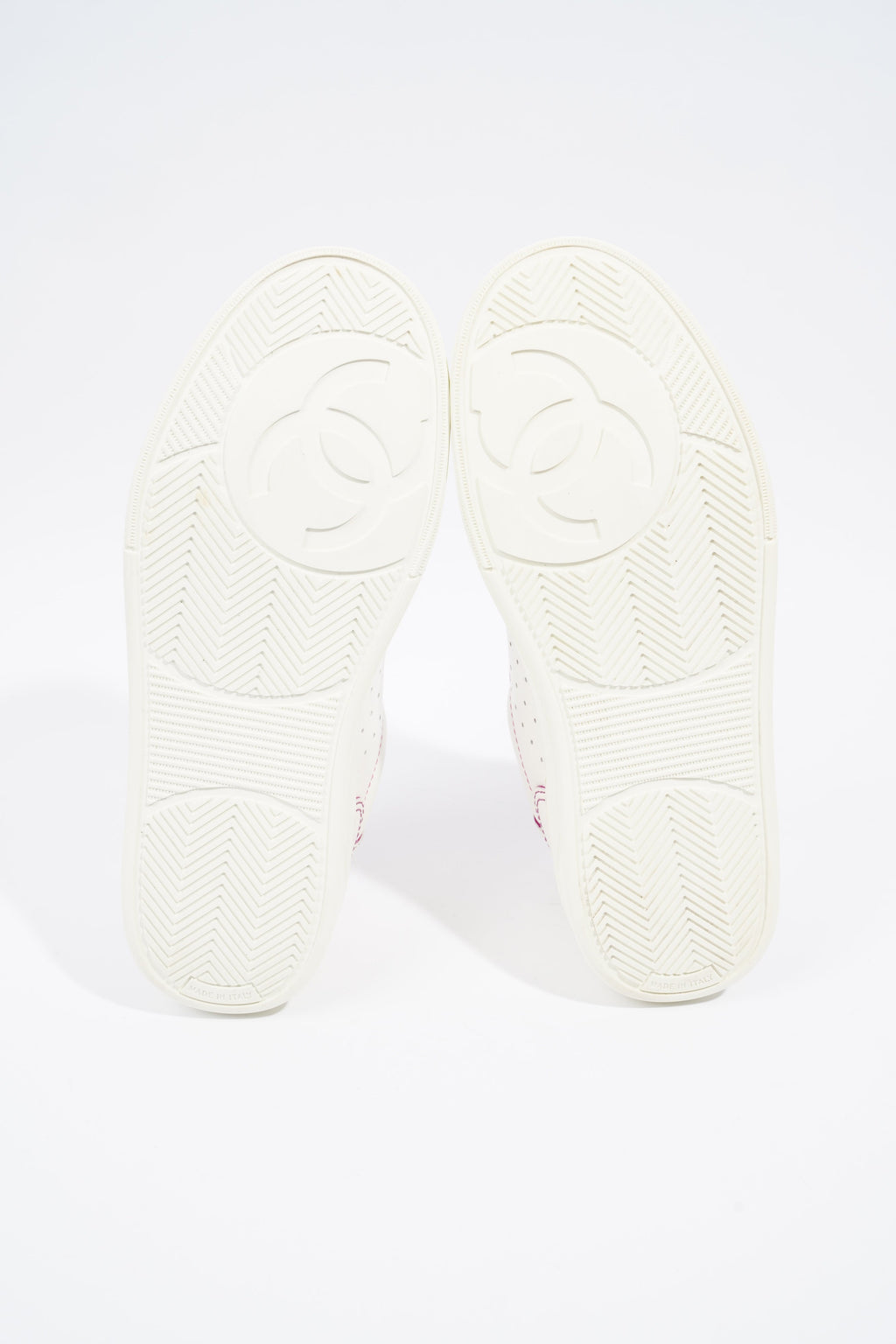 Chanel Chanel Logo White / Pink Calfskin Leather EU 37 UK 4