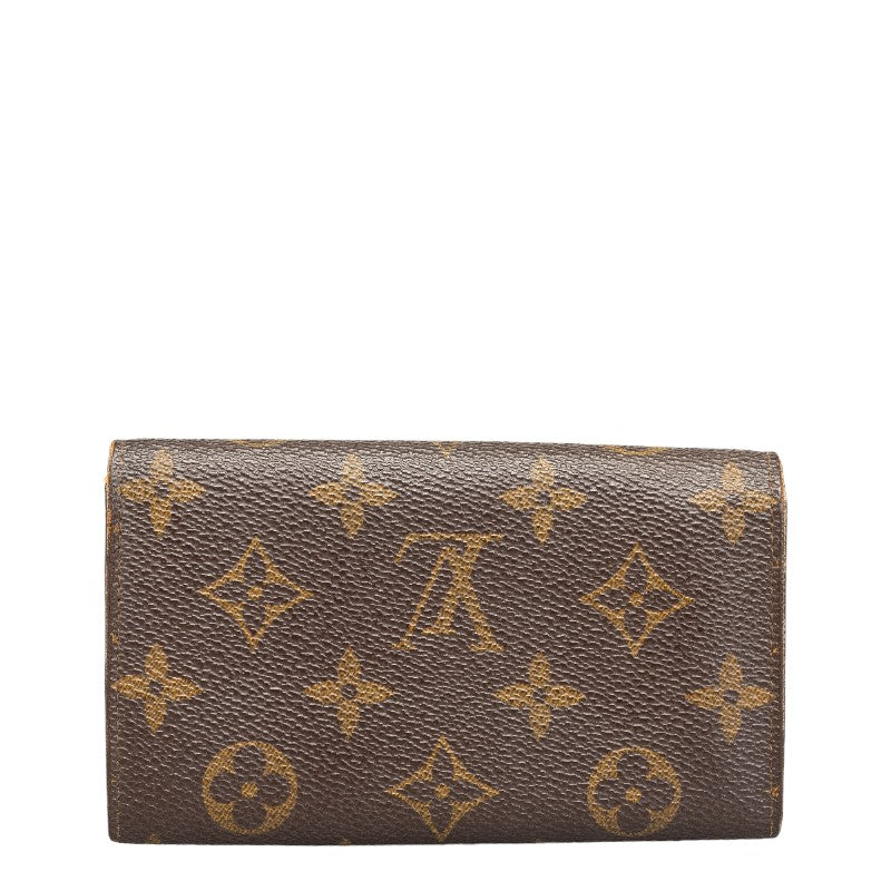 Louis Vuitton Monogram M61735 Double Folded Wallet PVC/Leather Brown