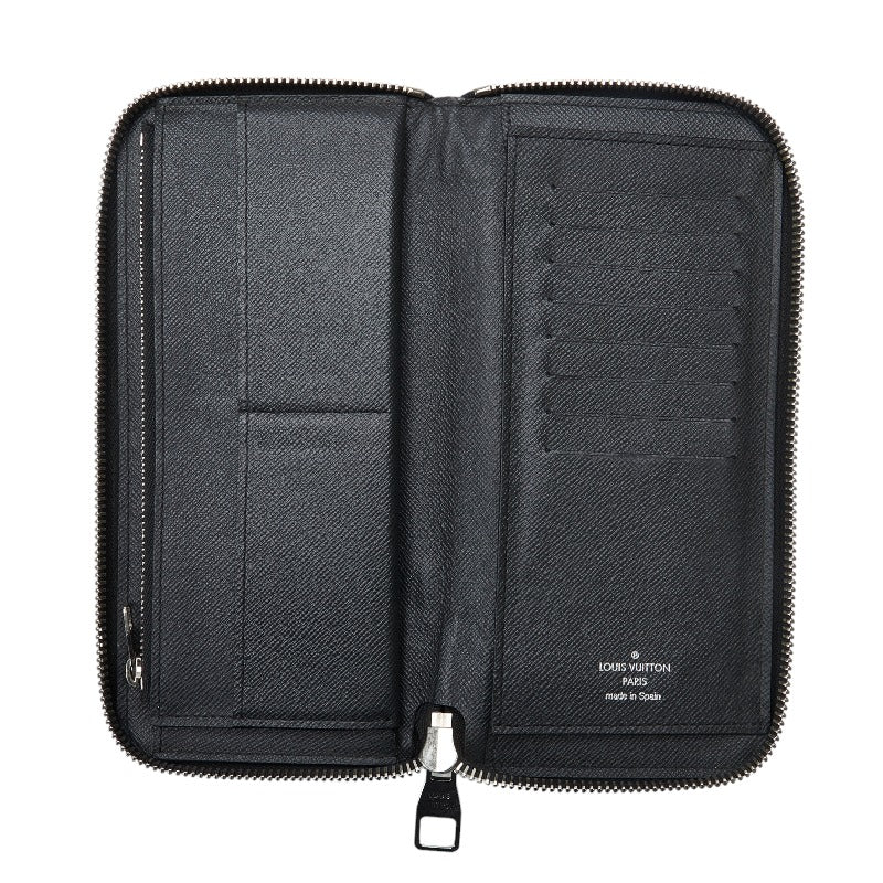 Louis Vuitton Tiger Zippy Wallet Vertical Roundfassner Long Wallet M32822 Old Black Leather Ladies Louis Vuitton