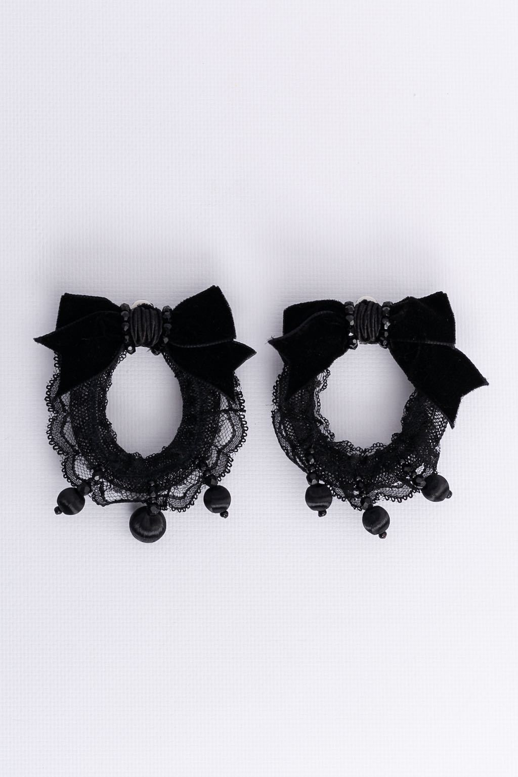 Parure en velours et résille Dior Défilé