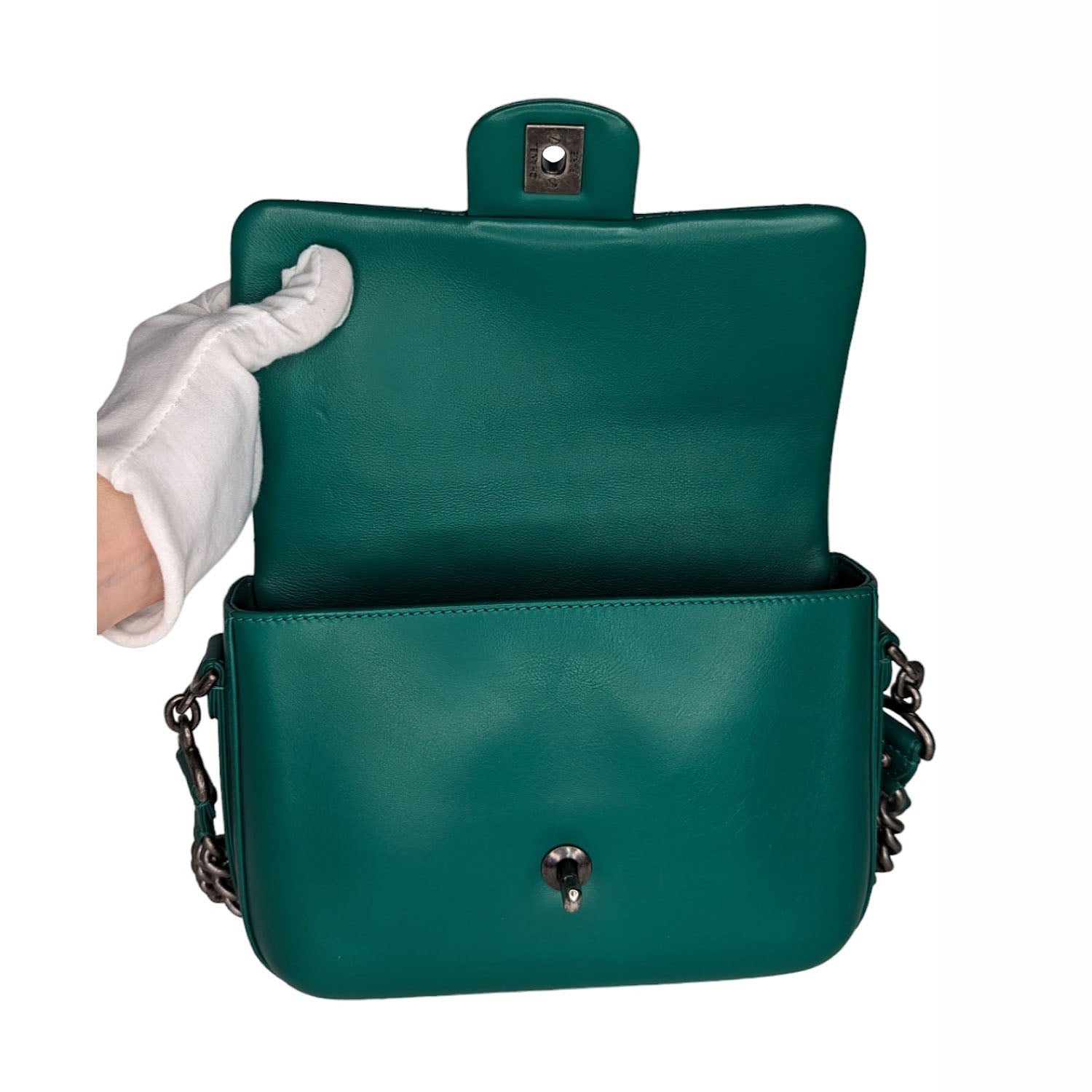Chanel Calfskin Medium Rock My Shoulder Flap Green