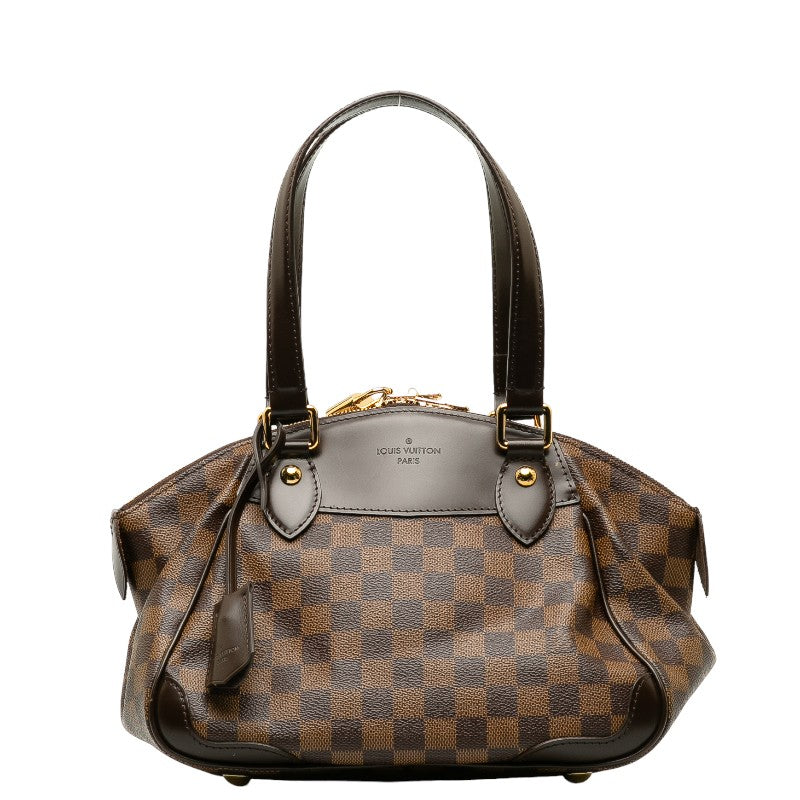 Louis Vuitton Verona PM Handbag N41117 Brown PVC Leather Lady Louis Vuitton