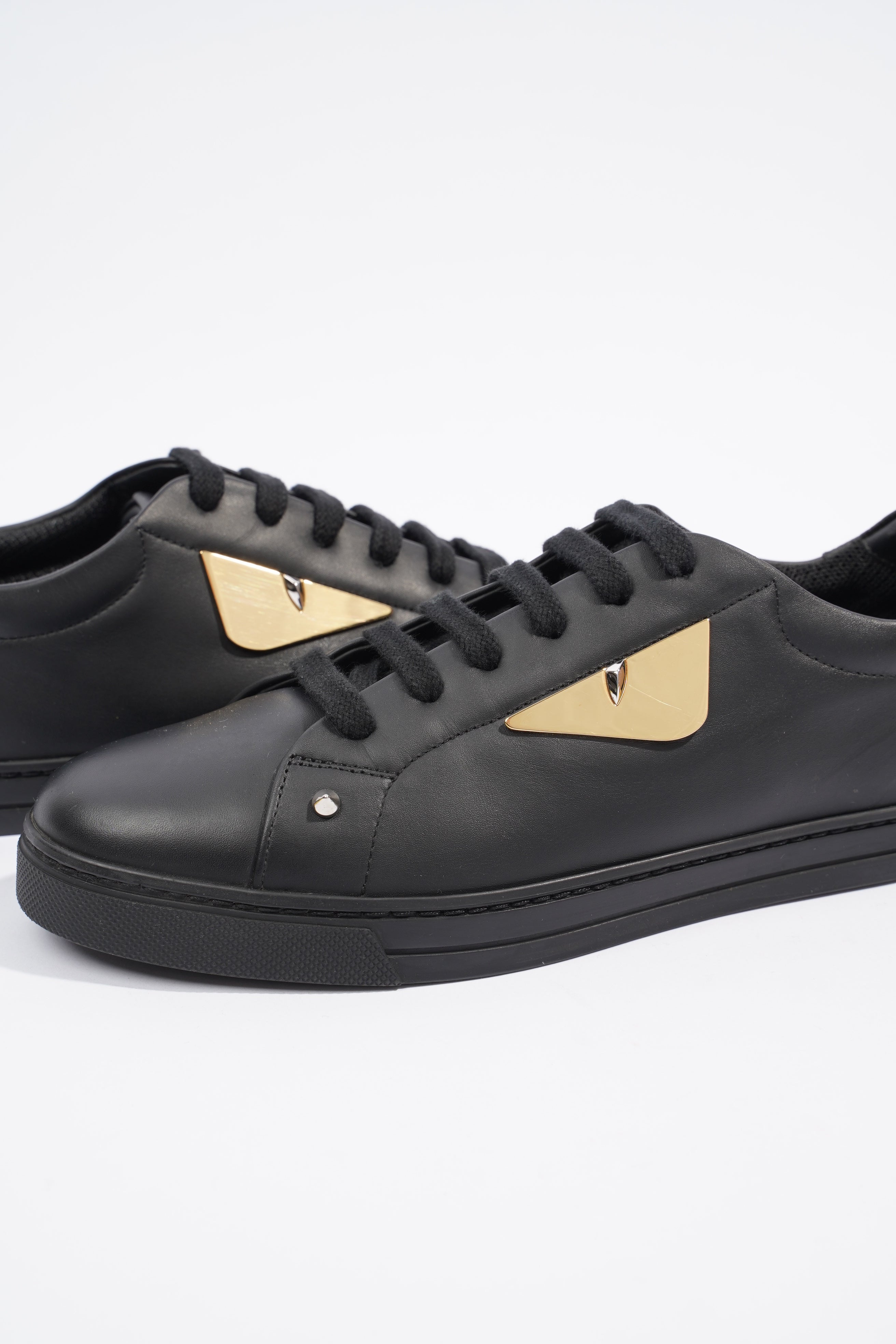 Fendi Monster Eye Sneaker Black Leather EU 39 UK 6