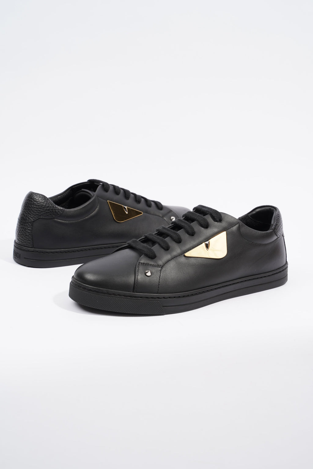 Fendi Monster Eye Sneaker Black Leather EU 39 UK 6