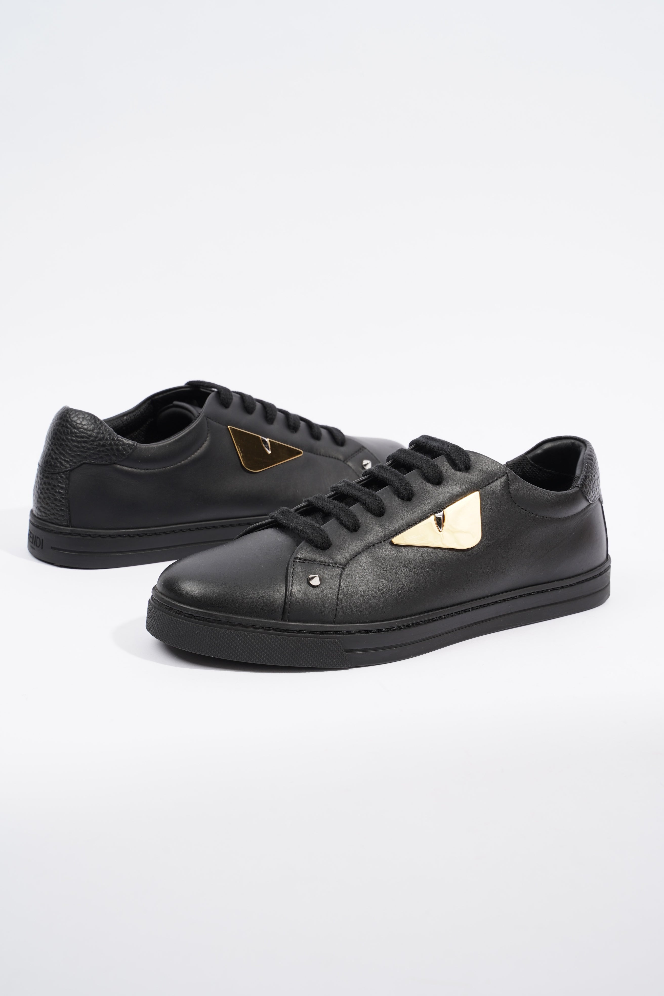 Fendi Monster Eye Sneaker Black Leather EU 39 UK 6