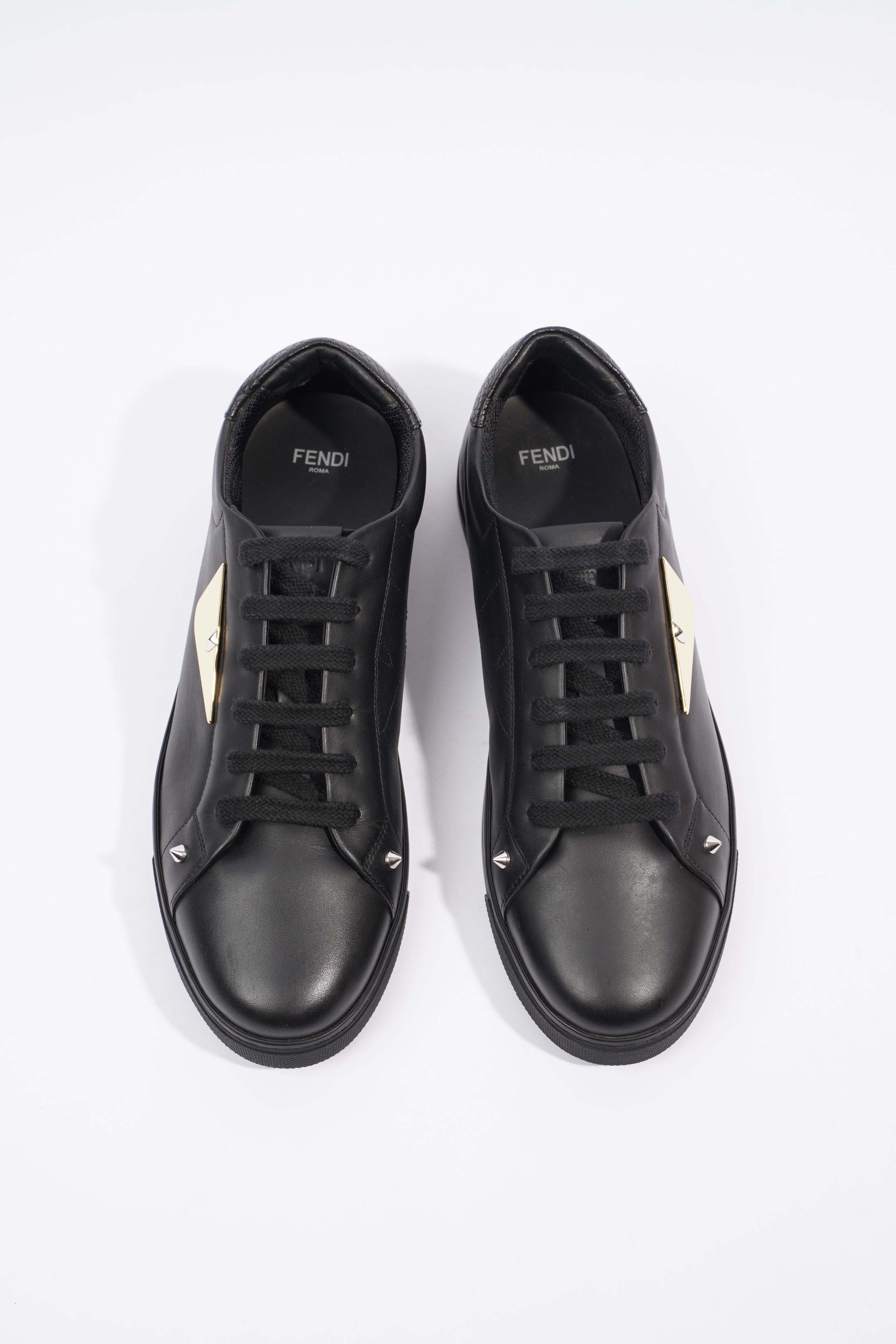 Fendi Monster Eye Sneaker Black Leather EU 39 UK 6
