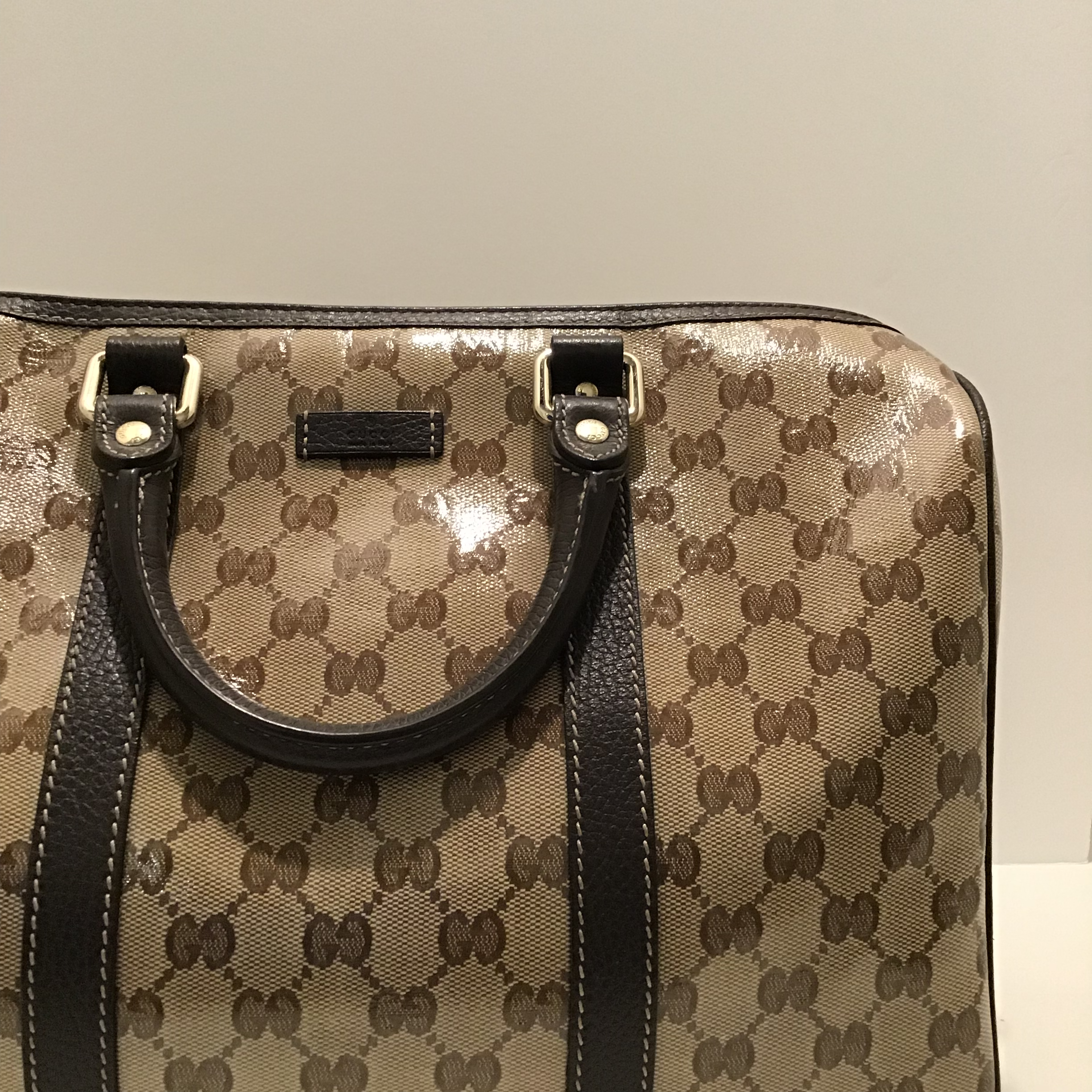 Gucci Boston Patent Leather Bowling Bag