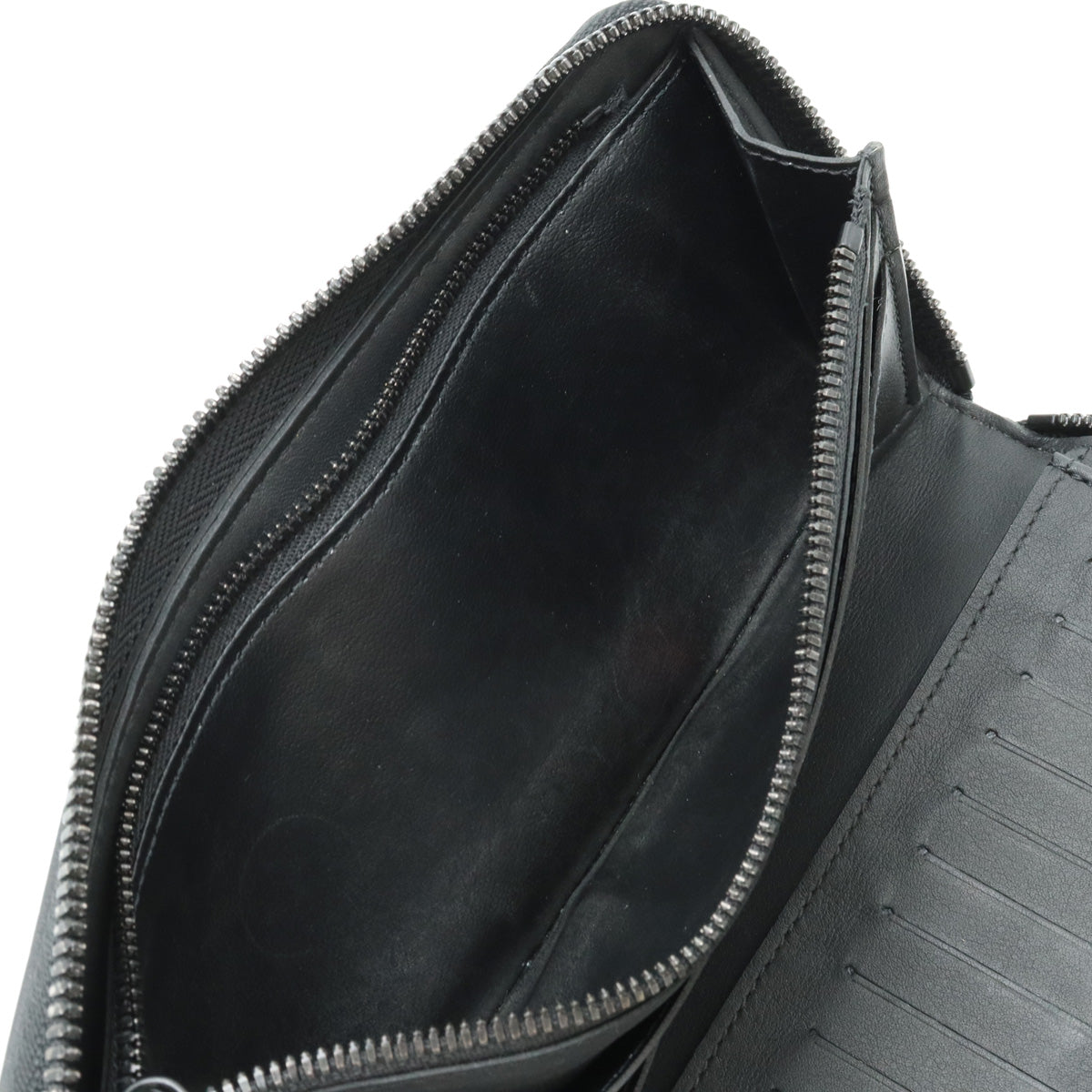Louis Vuitton Monogram Shadow Zippie Wallet Vertical Round  Long Wallet Leather Black M62902