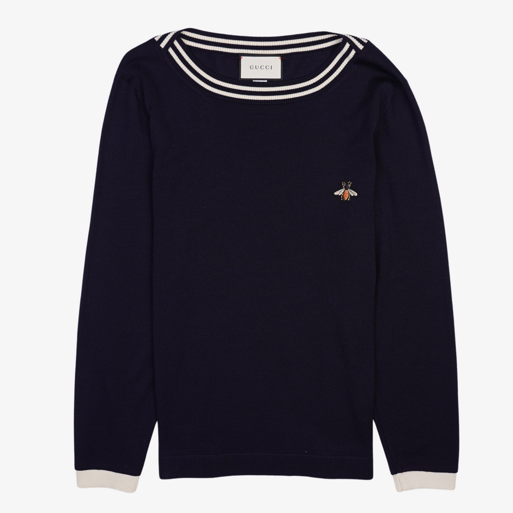 Gucci Mens Wool Bee Jumper Navy UK XXL