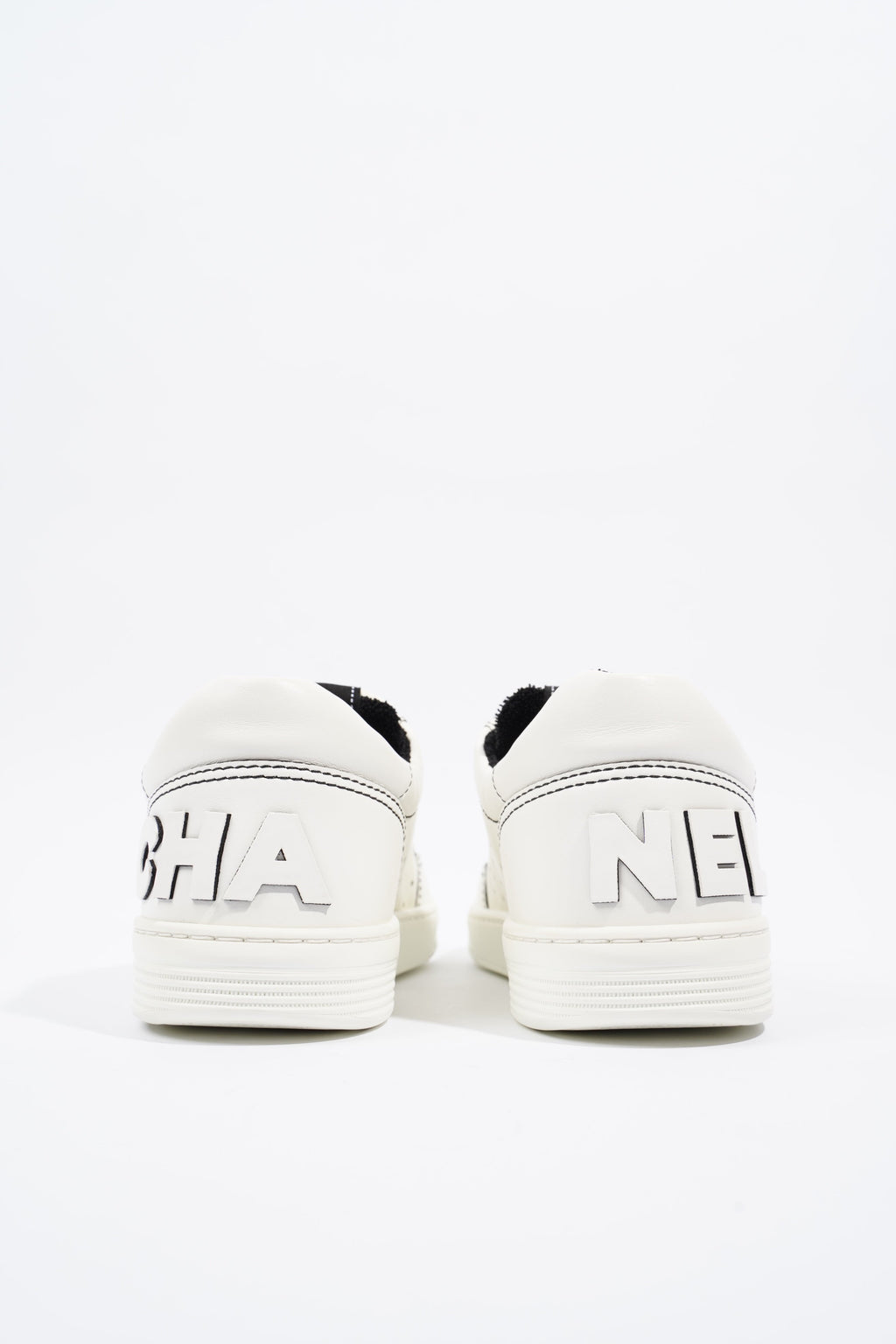 Chanel Chanel Logo White / Black Calfskin Leather EU 37 UK 4