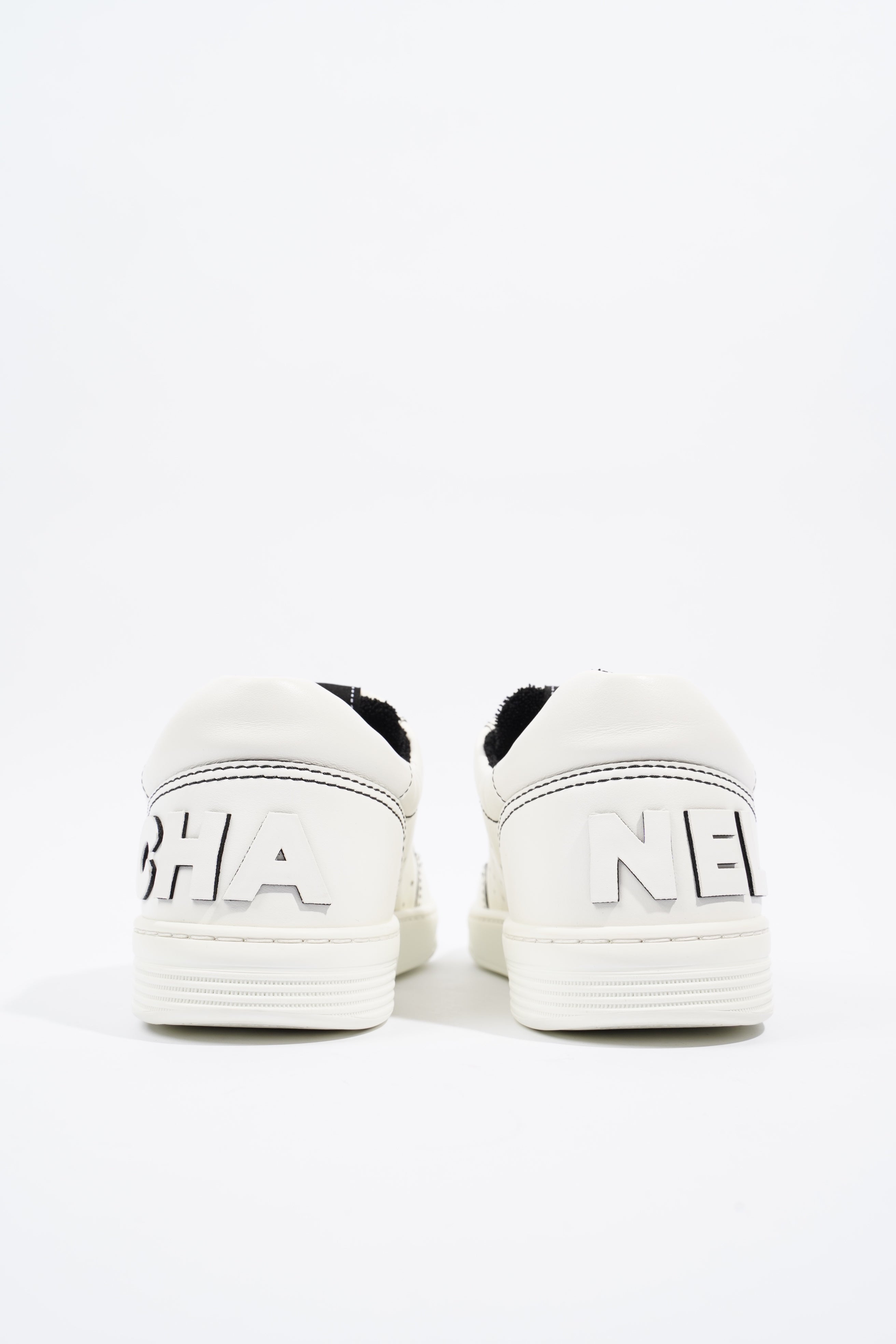Chanel Chanel Logo White / Black Calfskin Leather EU 37 UK 4