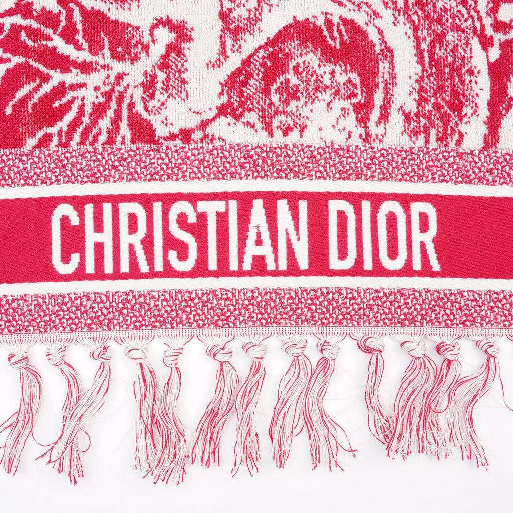 Christian Dior Toil De Jouy Towel Raspberry
