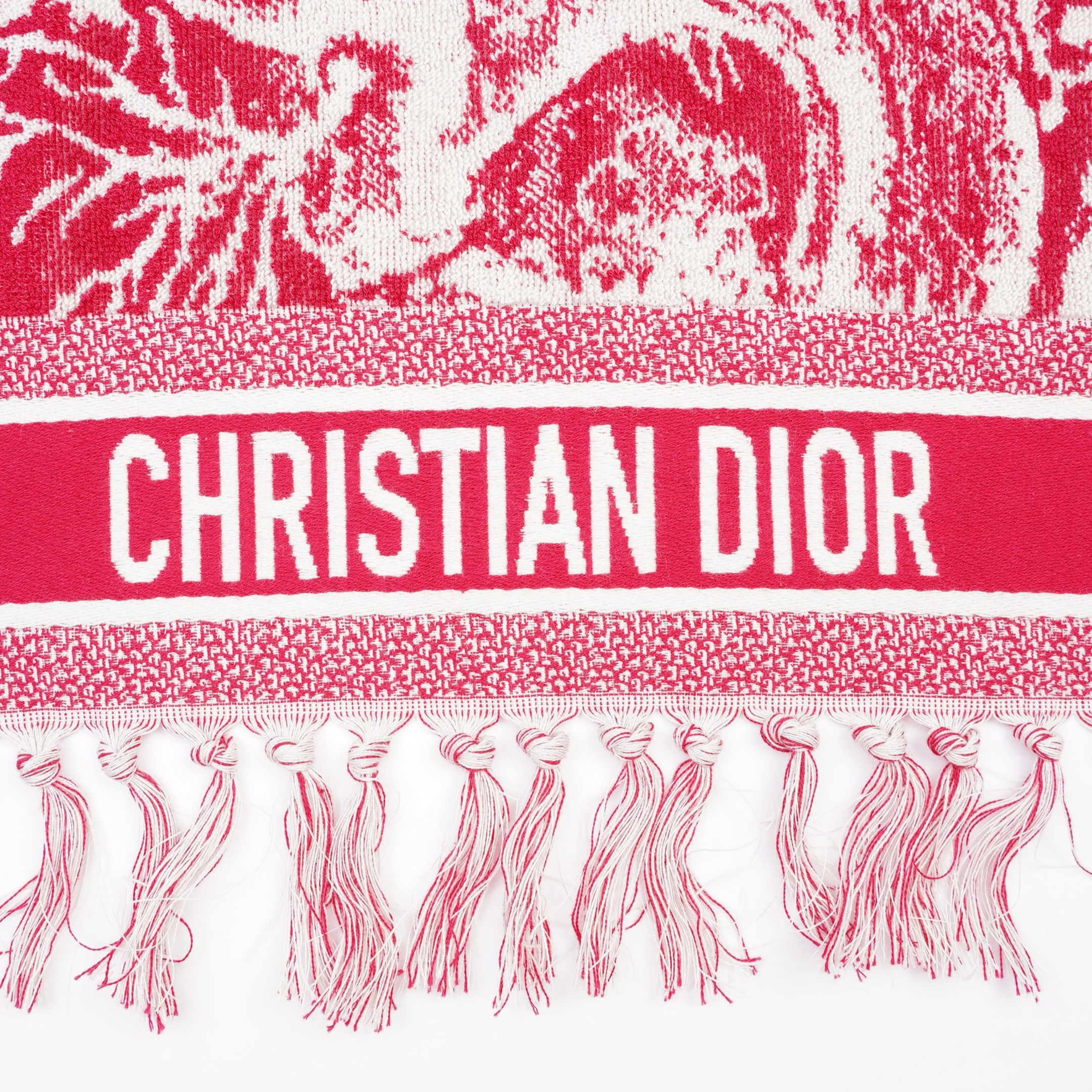 Christian Dior Toil De Jouy Towel Raspberry