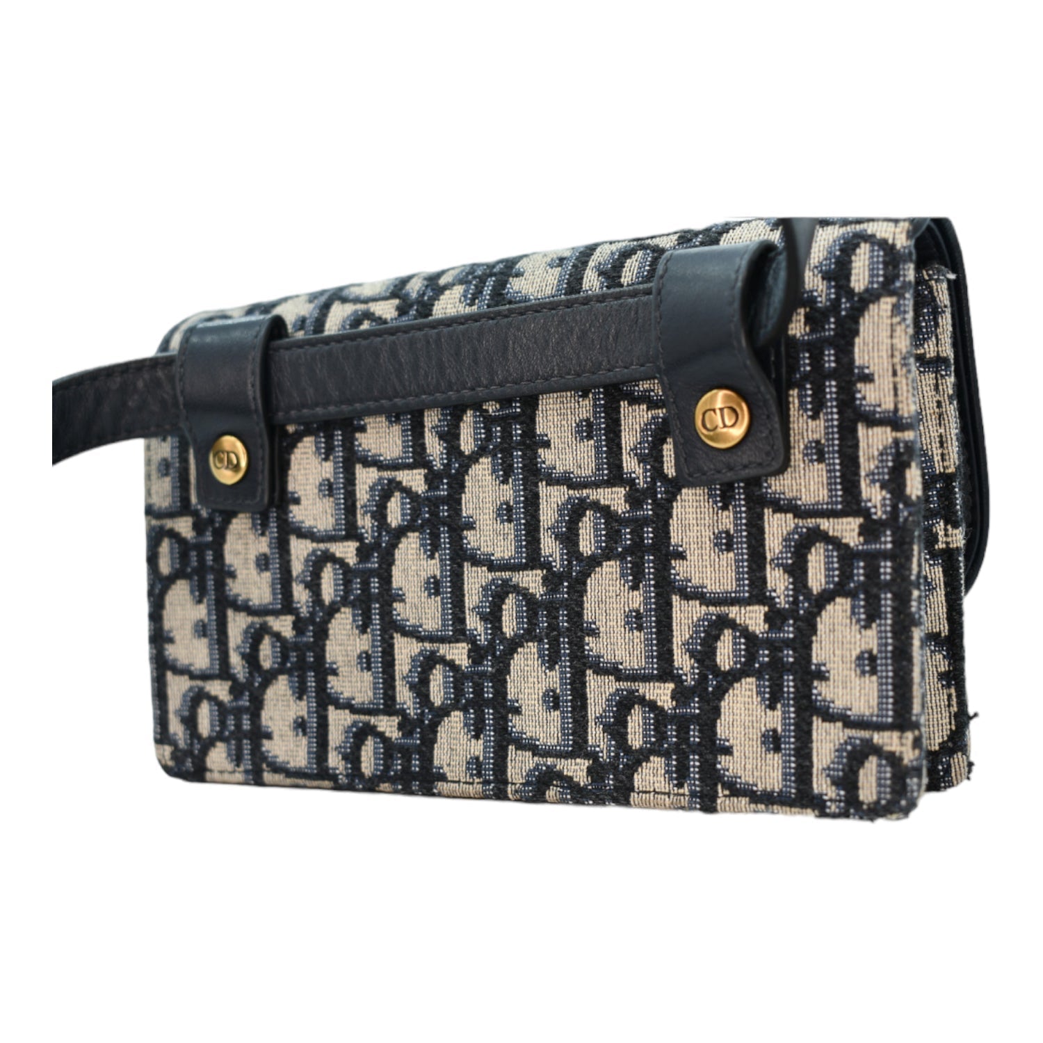 Christian Dior Oblique Saddle Belt Bag Blue