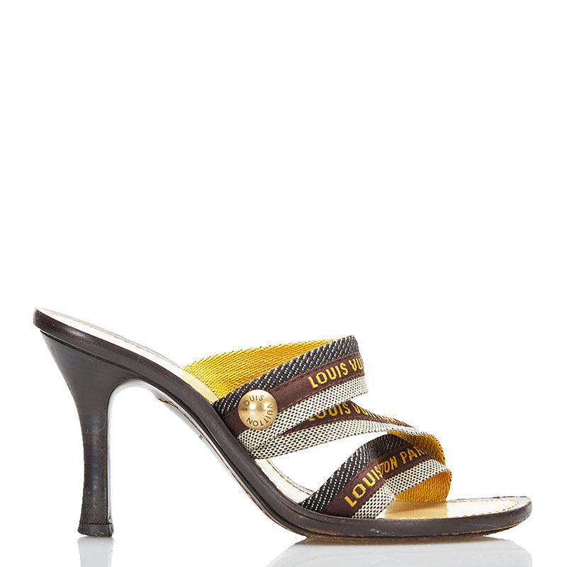 Louis Vuitton Louis Vuitton Sandals Leather/Candy Black Brown Ladies
